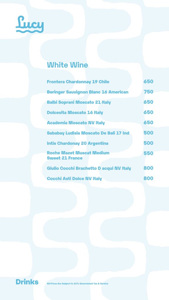 Lucy In The Sky Spark Menu Pricelist
