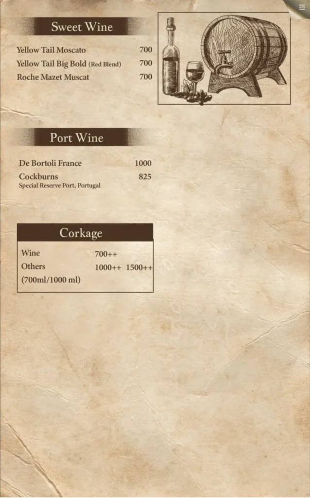 the brotherhood gunawarman jakarta menu